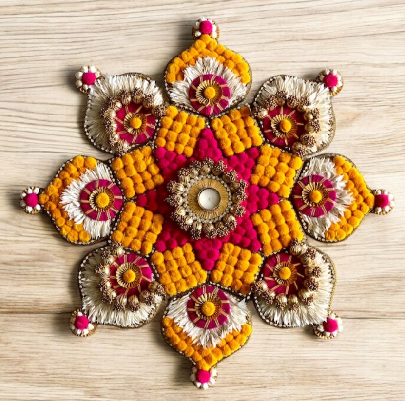 Festive Bloom Pom Pom Rangoli