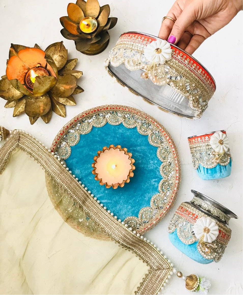Royal Saga Velvet Karwa Chauth Set
