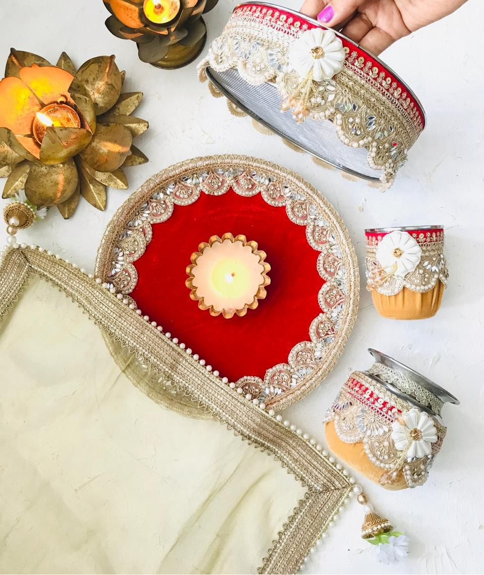 Royal Saga Velvet Karwa Chauth Set