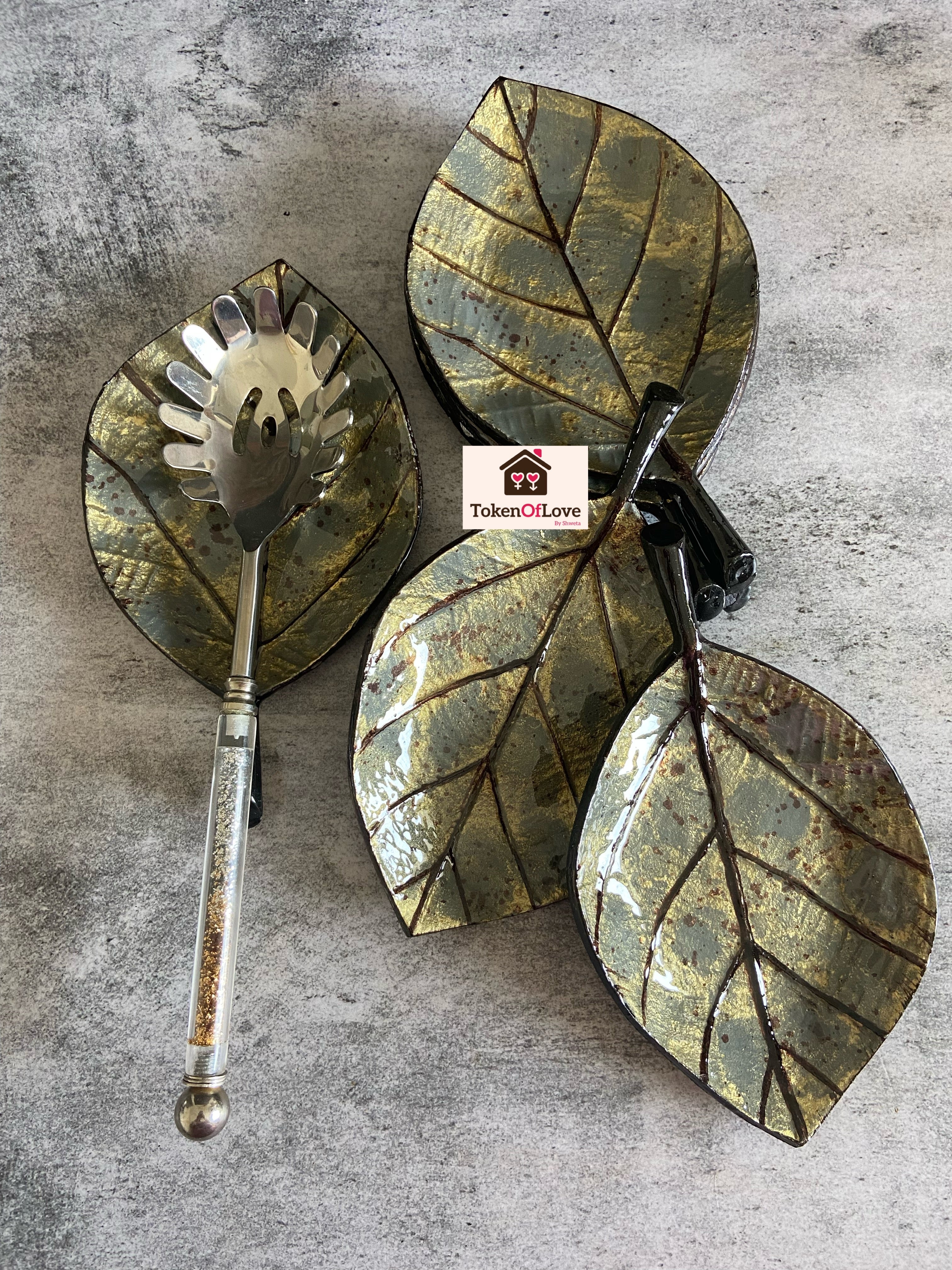 Luxe Leaf Spoon Rest Set Of 6