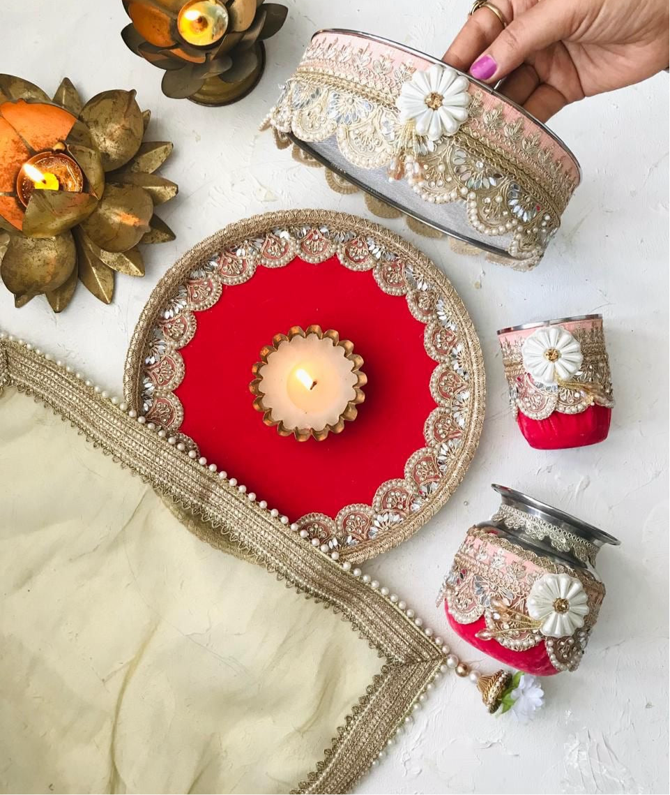 Royal Saga Velvet Karwa Chauth Set