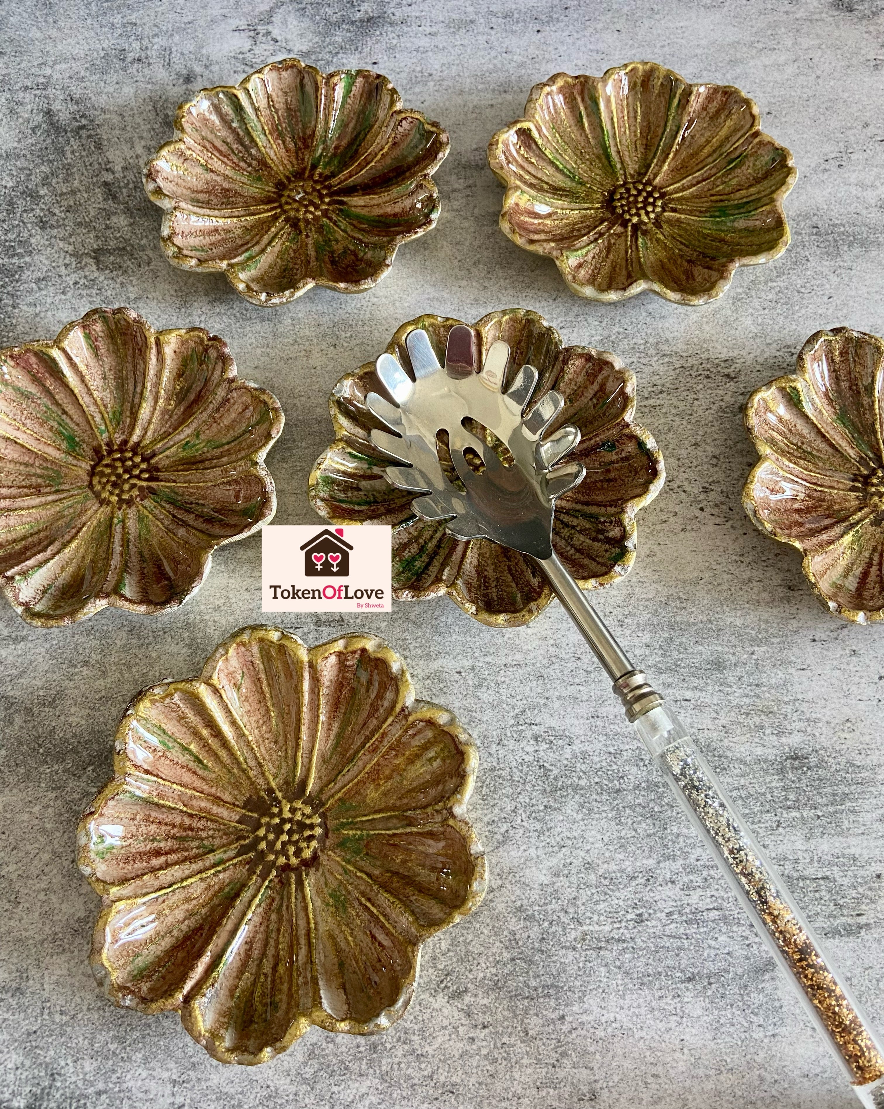 Flower Spoon Rest Set Of 6