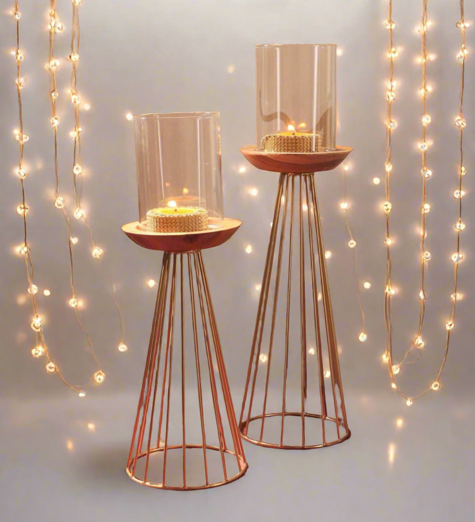 Aurora Glow Candle Stand Set