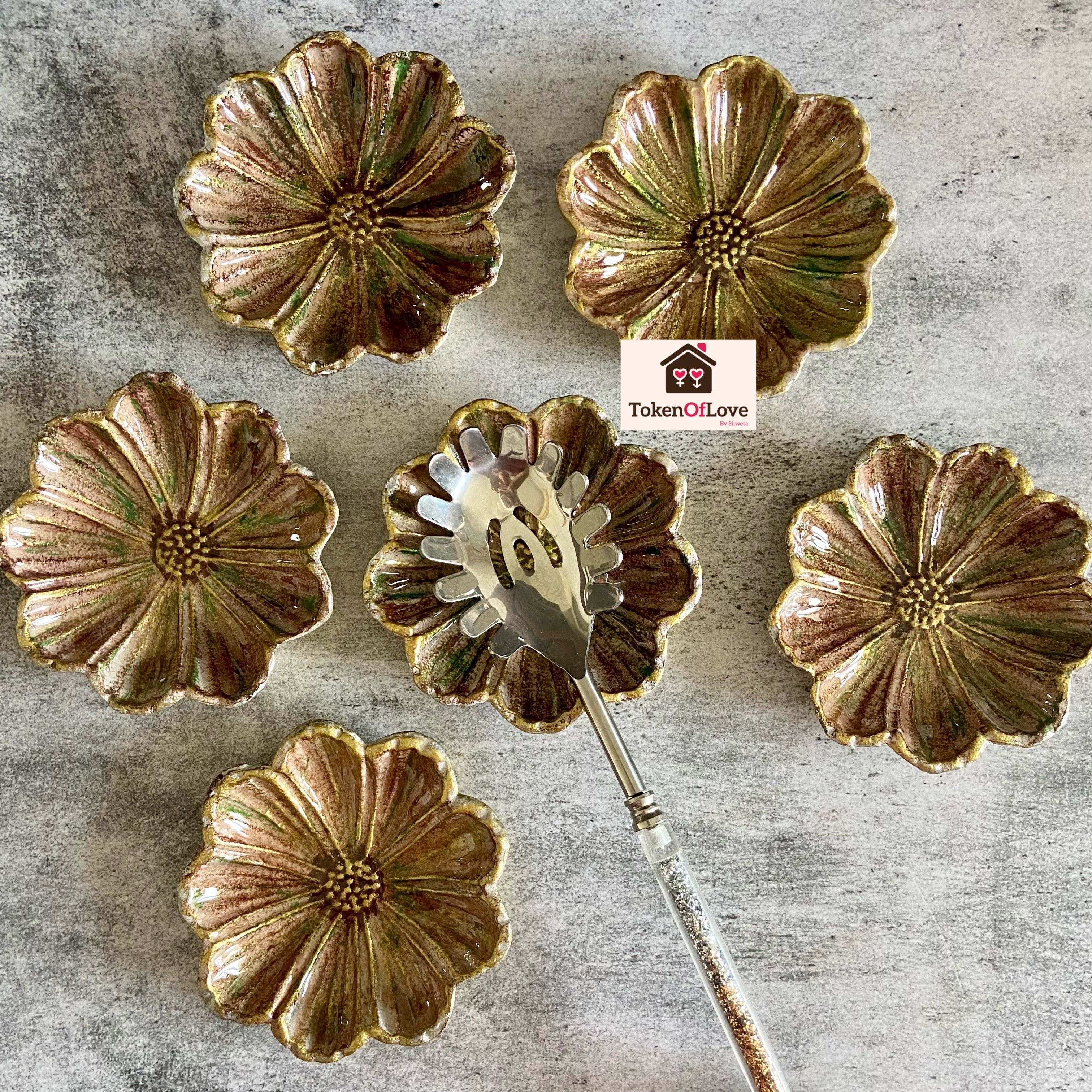 Flower Spoon Rest Set Of 6