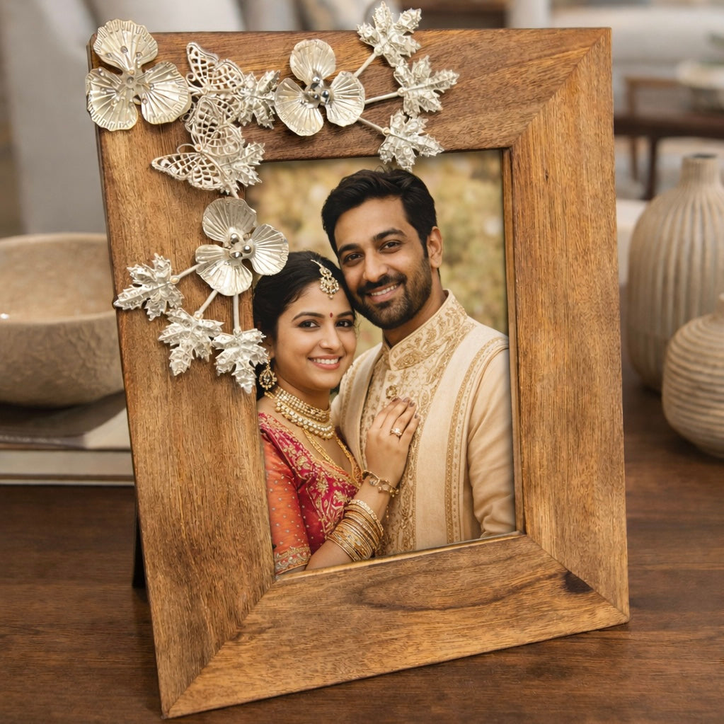 Celeste Silver Flower Frame