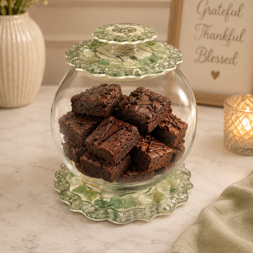 The Luxe Treat Jar Green