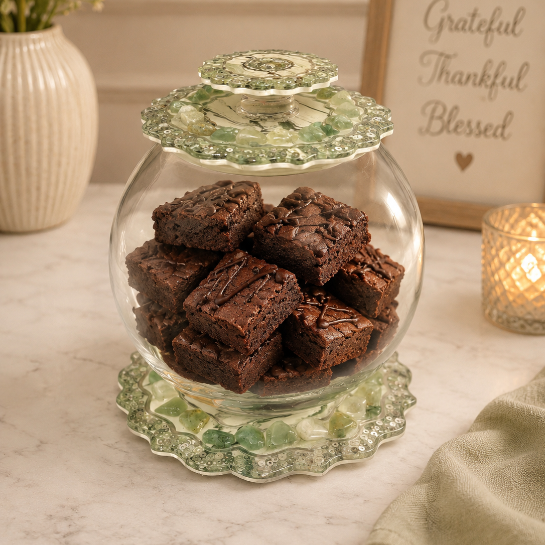 The Luxe Treat Jar Green