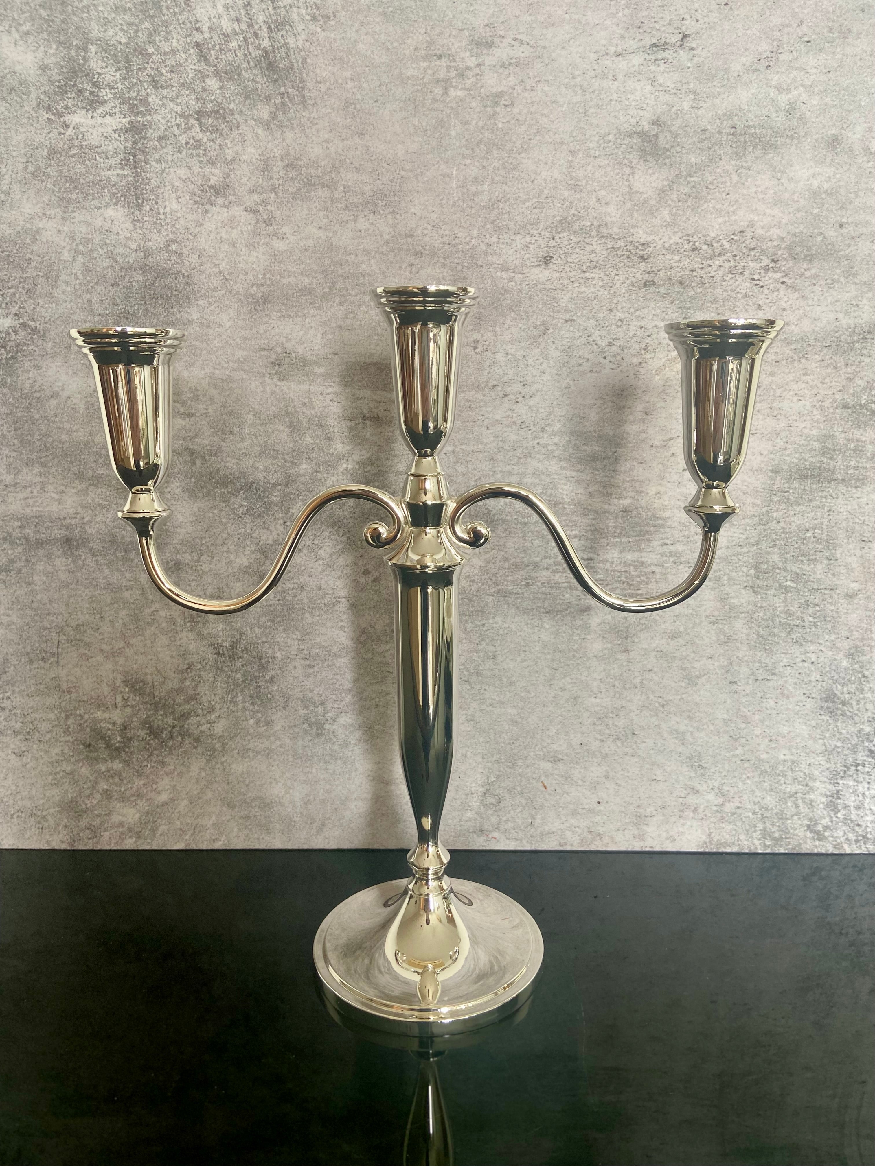 Silver Plated Triple Candle Stand