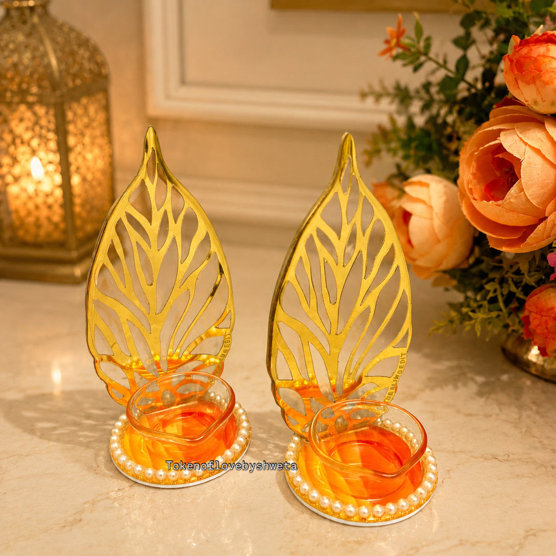 Pearl Leaf Tlight Duo